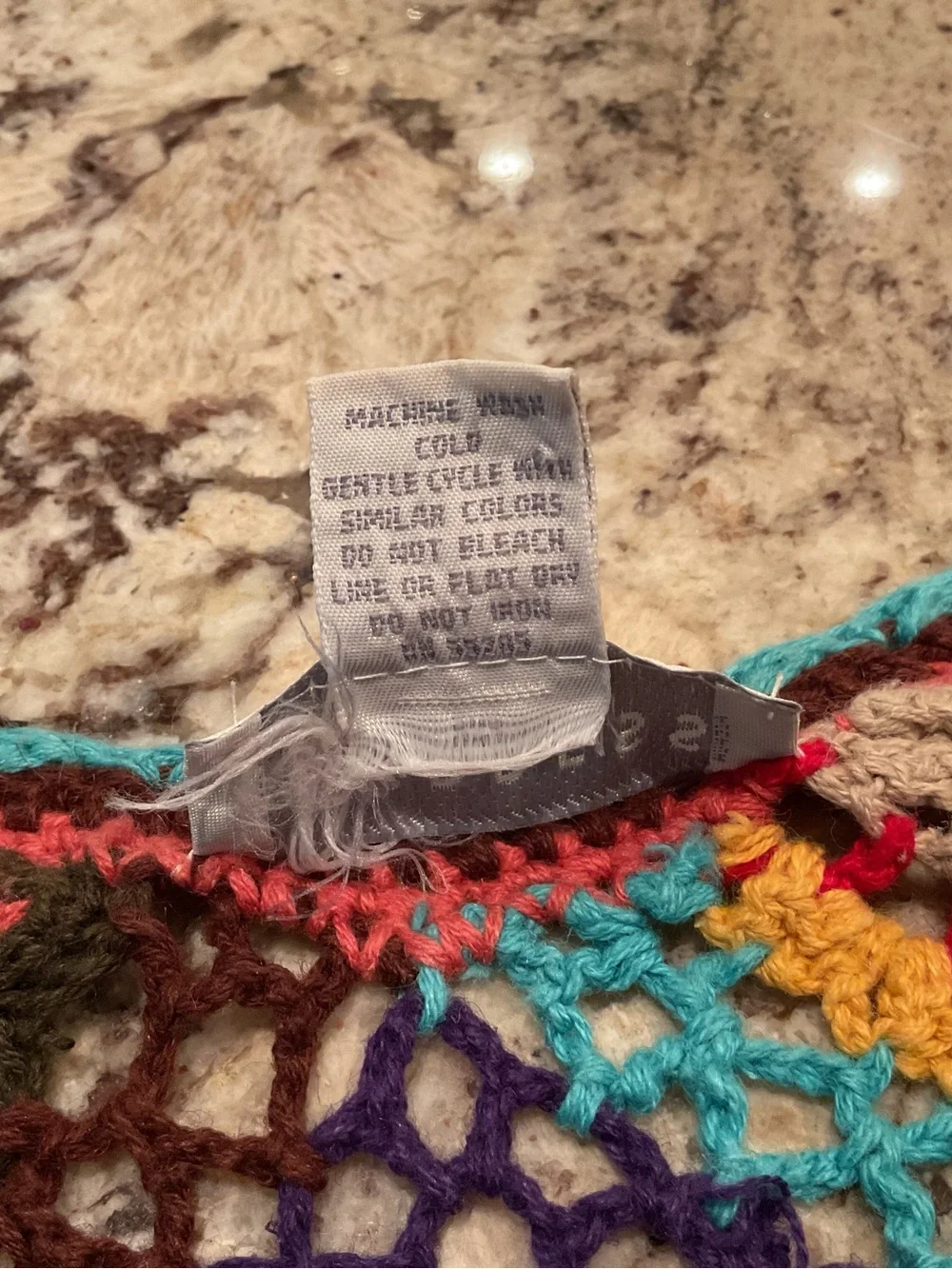VINTAGE Crochet Multicolor Scoop-Neck Sweater TOTALLY BOHO HIPPIE